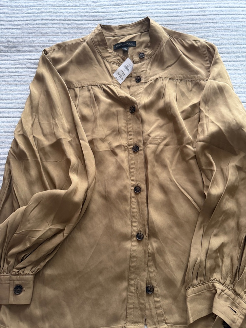 Banana Republic Tan Button-Front Blouse